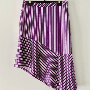 BANANA REPUBLIC Purple Striped Asymmetrical Skirt - Size 4P
